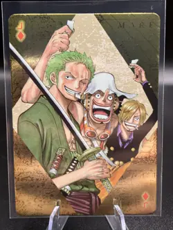 One Piece Golden Playing Card Zoro Sanji Usopp Diamonds J Jump Festa 2024 - Image 1