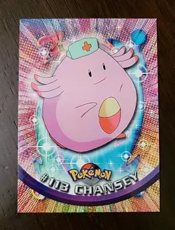 NM! 2000 Topps Pokemon Tv Animation Edition Card #113 Chansey Blue Label - Image 1