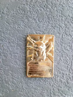 Pokemon Pikachu Vintage 23k Gold Plated Trading Card 1999 Burger King - Image 2