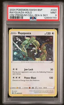 2024 POKEMON SWSH BLACK STAR PROMO #029 RAYQUAZA-HOLO PSA 9 - Image 1