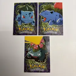 Bulbasaur Ivysaur Venusaur E1 E2 E3 of 12 Topps Movie Non-Holo Pokemon Cards LP - Image 1