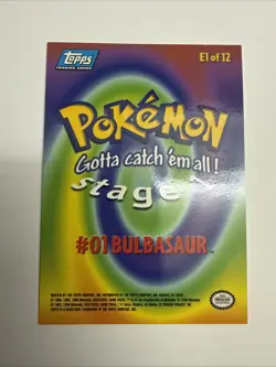 Bulbasaur Ivysaur Venusaur E1 E2 E3 of 12 Topps Movie Non-Holo Pokemon Cards LP - Image 3