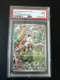 Pokemon Meowth 106/094 Me02 Phantasmal Flames Illustration Rare Holo PSA 9 - Image 1