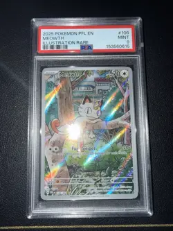 Pokemon Meowth 106/094 Me02 Phantasmal Flames Illustration Rare Holo PSA 9 - Image 3