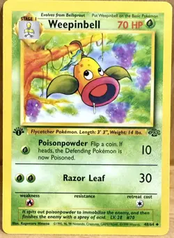 Weepinbell 48/64 Jungle Set 1st Edition Uncommon 1999 Vintage Pokemon TCG - Image 1
