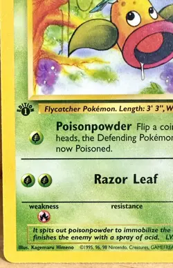 Weepinbell 48/64 Jungle Set 1st Edition Uncommon 1999 Vintage Pokemon TCG - Image 3