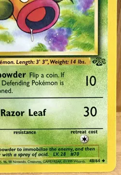 Weepinbell 48/64 Jungle Set 1st Edition Uncommon 1999 Vintage Pokemon TCG - Image 4