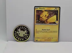 Pikachu 051 /162 Stamped 2026 Pokemon Day 30 Promo TCG With Coin - Image 1