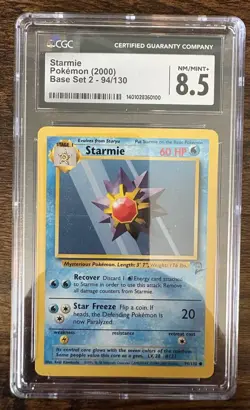 2000 POKEMON BASE SET 2 STARMIE #94 CGC 8.5 NM/MINT+ FRESHLY GRADED-RARE! - Image 1