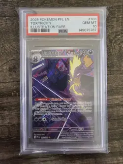 2025 POKEMON PFL EN-PHANTASMAL FLAMES ILLUSTRATION RARE #103 TOXTRICITY PSA 10 - Image 1