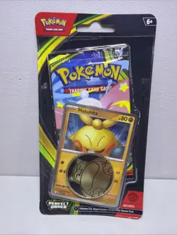 Pokemon Mega Evolution—Perfect Order Booster Pack w/ Makuhita Promo Card & Coin - Image 1