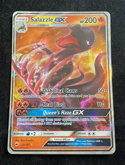 Pokemon TCG Salazzle GX 25/147 Burning Shadows Ultra Rare Holo Never Played - Image 1