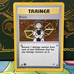 Pokemon Card - Brock 15/132 Gym Heroes 1st Edition Rare Holo MP - Image 1
