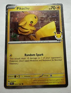 Pikachu 051/162 Pokemon Day STAMPED SWIRL Behind Head - Image 1