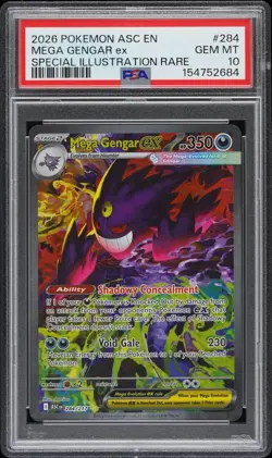 2026 POKEMON ASC EN-ASCENDED HEROES #284 MEGA GENGAR EX PSA 10 - Image 1
