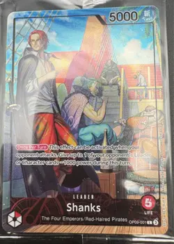 One Piece Shanks Leader PSA Promo Card Exclusive OP09-001 Sealed - Image 1