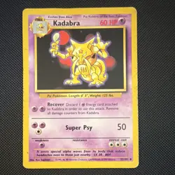 The Pokemon Kadabra Base Set Uncommon Regular 32/102 English 60 HP Psychic - Image 1