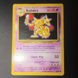 The Pokemon Kadabra Base Set Uncommon Regular 32/102 English 60 HP Psychic - Image 2