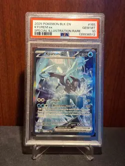 PSA 10 GEM MINT Kyurem Ex Black Bolt 165/086 Graded Pokemon Card SIR - Image 1