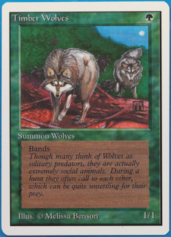 Timber Wolves Unlimited NM Green Rare MAGIC GATHERING CARD (ID# 501834) ABUGames - Image 1