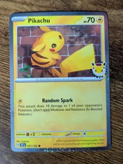 Pikachu Pokemon Day Cosmos Holo 051/162 SWIRL Stamped 30th Anniversary - NM - Image 4