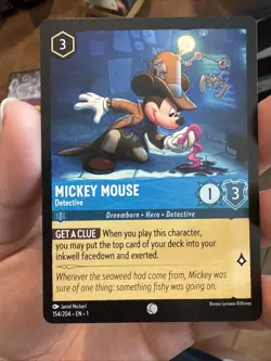 Mickey Mouse, Detective - 8/P1 Exclusive Promo Rare Foil - Disney Lorcana TCG - Image 1