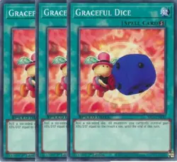 Yugioh - Graceful Dice x 3 - 1st Edition NM - Free Holographic Card - Image 1