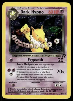 Pokemon Cards Dark Hypno 9/82 Team Rocket Holo Rare NM - Image 1