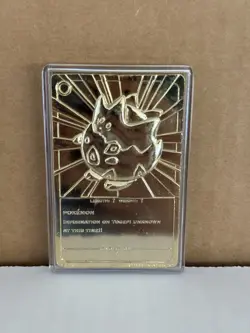 Pokemon 23k Gold Plated Togepi Trading Card 1999 Burger King - Image 2