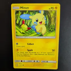 MINUN 34/73 POKEMON CARD (SHINING LEGENDS SET) - Image 1