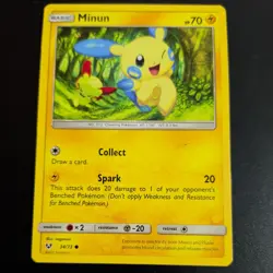 MINUN 34/73 POKEMON CARD (SHINING LEGENDS SET) - Image 2