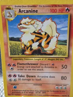 Arcanine (23/102) card from the original Pokemon TCG Base Set released in 1999. - Image 2