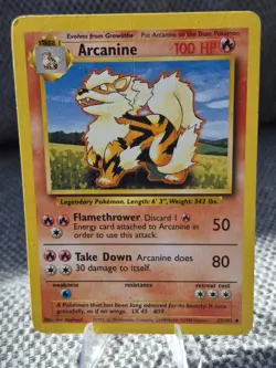 Arcanine (23/102) card from the original Pokemon TCG Base Set released in 1999. - Image 3