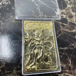1999 MEWTWO #150 Gold Bar Card Limited Edition Burger King Gold Plated Pokemon - Image 4