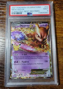 Mewtwo EX 54/99 PSA 9 Celebrations Pokemon Card Graded - Image 1