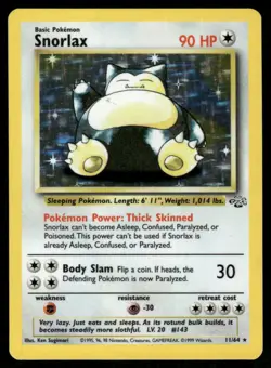 Pokemon Cards Snorlax 11/64 Jungle Holo Rare NM - Image 1