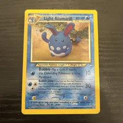Pokemon TCG Light Azumarill Holo Rare Unlimited Card 13/105 Neo Destiny MP - Image 1