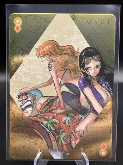 One Piece Golden Playing Card Nami Robin Franky Diamonds Q Jump Festa - Image 1