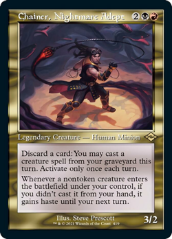 Chainer, Nightmare Adept (Retro Frame ETCHED) FOIL Modern Horizons 2 MINT - Image 1