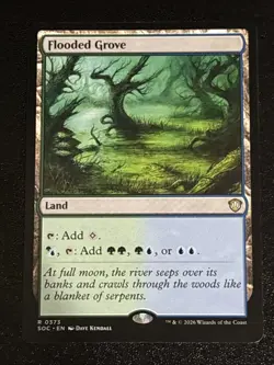 MTG Commander: Secrets of Strixhaven Flooded Grove 0373 NM Rare - Image 1