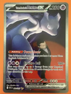 Team Rockets Mewtwo EX 281/217 SIR Ascended Heroes Full Art Holo Pokemon TCG - Image 1