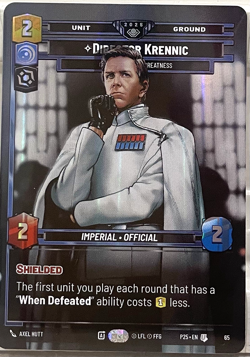 Star Wars Unlimited Director Krennic Card Galactic Championship 2025 Exclusive - Image 1