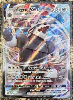 Pokemon 2022 Brilliant Stars Aggron VMAX 97 NM or better - Image 1