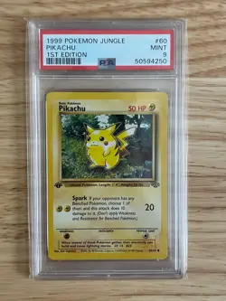 1999 Pokemon Jungle 1ST ED #60 Pikachu PSA 9 Mint - Image 1