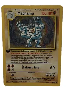 Pokemon TCG Machamp Holo 1st Edition Rare Card Base Set 8/102, Stage 2 - Image 1