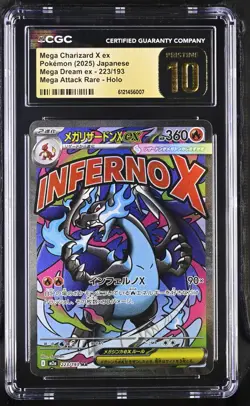CGC Pristine 10 Mega Charizard X ex MA 223/193 MEGA Dream ex - Pokemon Japan - Image 1