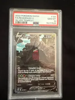 2022 Pokemon Sword & Shield Silver Tempest - Regidrago V #184 PSA 10 GEM MINT - Image 1