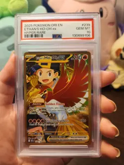 2025 POKEMON DRI EN-DESTINED RIVALS HYPER RARE #239 ETHAN'S HO-OH EX PSA 10 #239 - Image 1