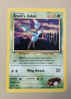 2000 Pokemon WOTC English Gym Heroes Brock's Zubat GHbZ2 - Image 1