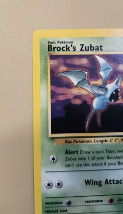 2000 Pokemon WOTC English Gym Heroes Brock's Zubat GHbZ2 - Image 2